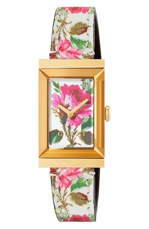Gucci G-Frame Leather Strap Watch, 21mm x 34mm | Nordstrom