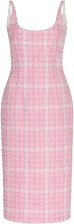 Alessandra Rich Houndstooth Checked Tweed Dress Size: 36