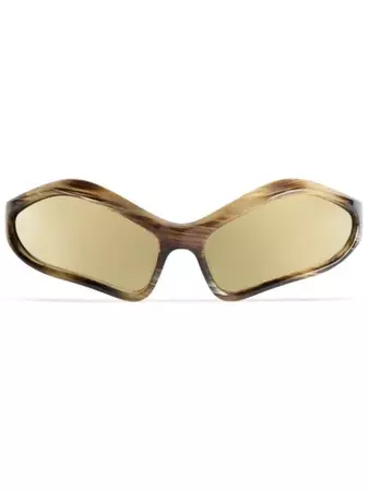 Balenciaga Eyewear logo-lettering Geometric Sunglasses - Farfetch