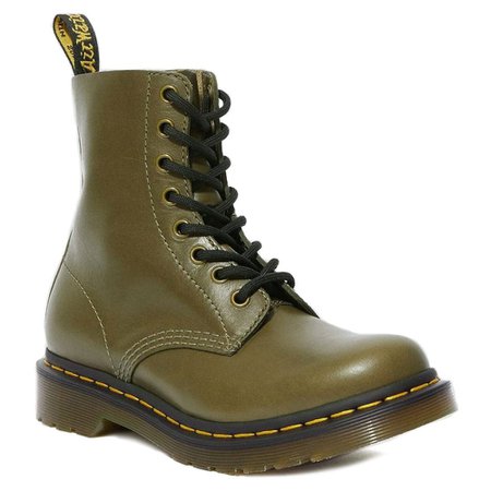 Dr Martens 1460 Pascal Wanama Womens Leather 8-Eyelet Boots - Olive Green