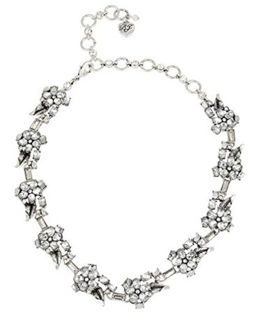Betsey Johnson "Something New Crystal Flower Collar Necklace: Clothing
