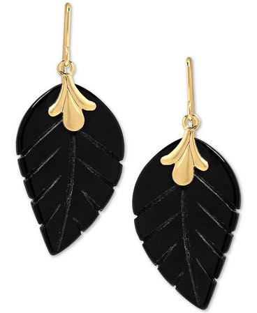 Macy's Leaf Earrings in 10k Gold & Reviews - Earrings - Jewelry & Watches - Macy's