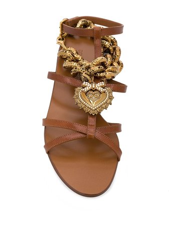 Shop Dolce & Gabbana Devotion chain sandals with Express Delivery - FARFETCH