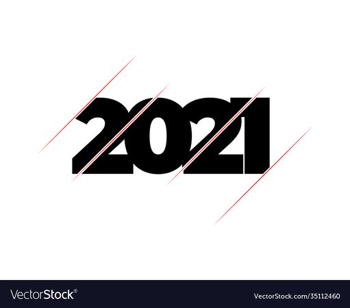 Happy new year 2021 abstract card text design or Vector Image