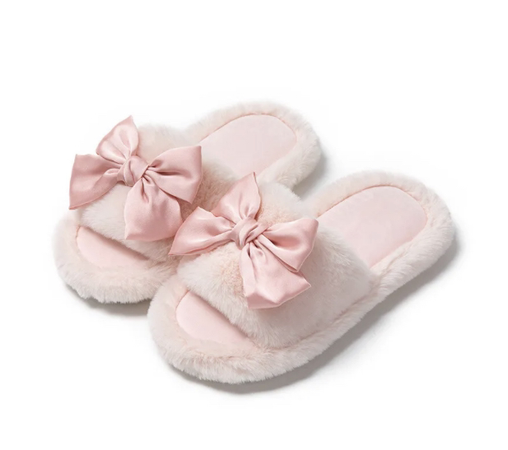 Pink bow slippers