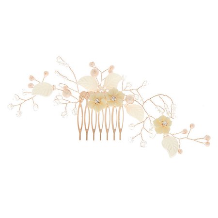 Rose Gold Large Floral Branch Hair Comb | Claire's US