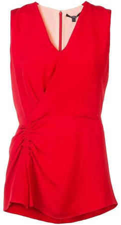 Sleeveless Asymmetrical Ruched Blouse