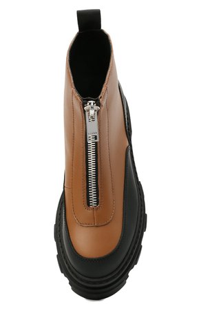 Женские коричневые кожаные ботинки GANNI — купить за 37250 руб. в интернет-магазине ЦУМ, арт. S1428