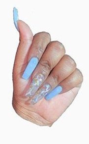 blu and clear nails