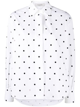 Valentino Sequin Polka Dot Embroidered Shirt - Farfetch