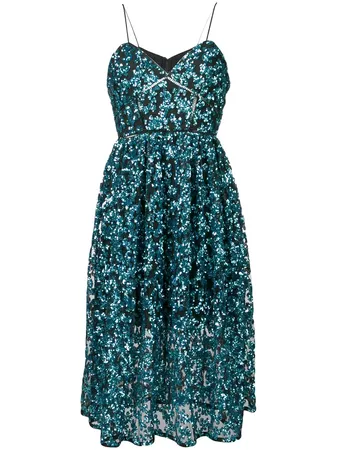 SELF-PORTRAIT sequined azalea dress