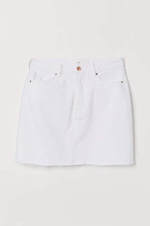 Short Denim Skirt - White