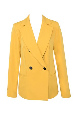 'Joyous' Yellow Crepe Tailored Blazer - Mistress Rocks