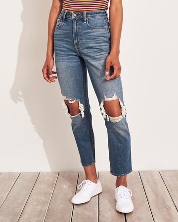 Girls Vintage Stretch Ultra High-Rise Mom Jeans
