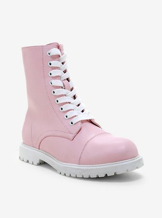 Hot Topic Pastel Pink Combat Boots