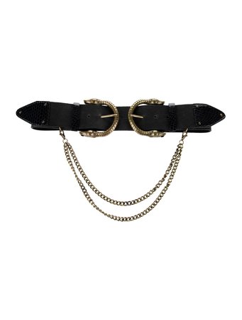 Camilla Leather Chain chains Black gold accents Belts, Accessories - W1829190 | The RealReal