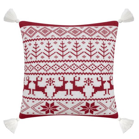 Better Homes & Gardens Fair Isle Knit with Tassels Decorative Throw Pillow Cover - Walmart.com - Walmart.com