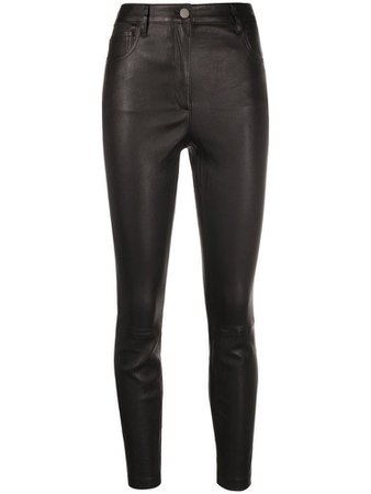 Theory slim-fit leather trousers