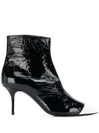 Shop black MSGM two-tone crinkled ankle boots with Express Delivery - Farfetch