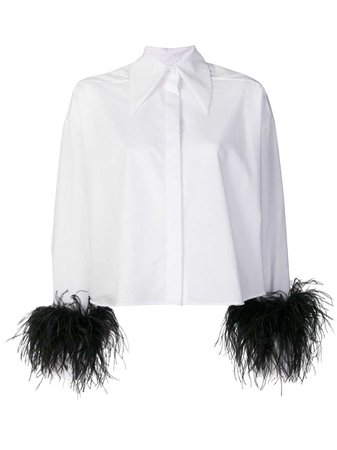 16Arlington Ostrich Feather Trim Shirt - Farfetch