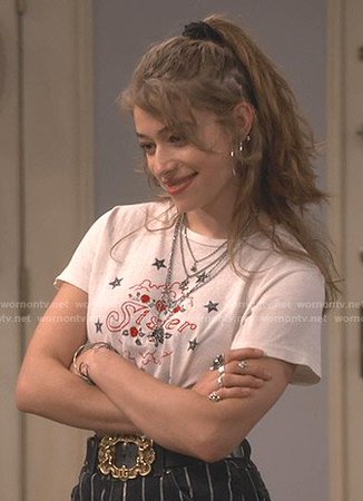 WornOnTV: Shannon’s white Sister tee on Fam | Odessa Adlon | Clothes and Wardrobe from TV