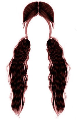 red pigtails hair edit png