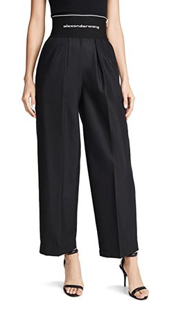 Alexander Wang Cotton Trench Trousers with Logo Elastic Waistband | SHOPBOP