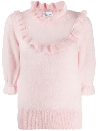 Red Valentino ruffle knitted top
