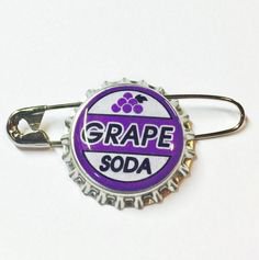 Grape soda badge pin