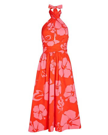 STAUD Moana Floral Halter Cotton Dress | INTERMIX®
