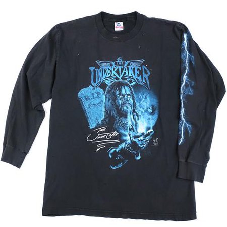 Vintage The Undertaker Long Sleeve T-Shirt 90s WWF WWE Wrestling – For All To Envy