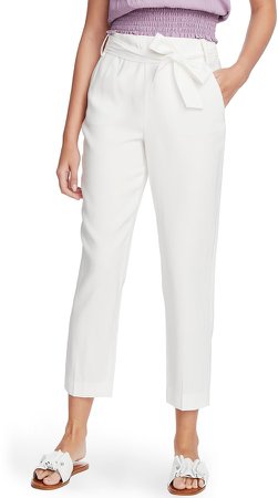 Tie Waist Tapered Trousers