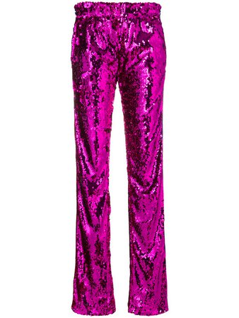 Faith Connexion Purple high-waisted sequin trousers