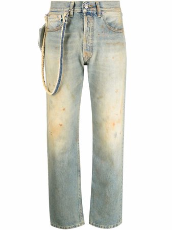 Shop Maison Margiela distressed straight-leg denim jeans with Express Delivery - FARFETCH