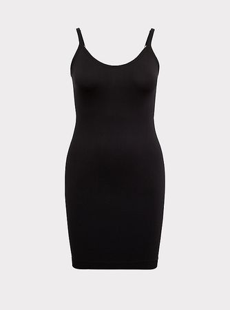 Plus Size - Black Seamless 360° Smoothing Slip Dress - Torrid
