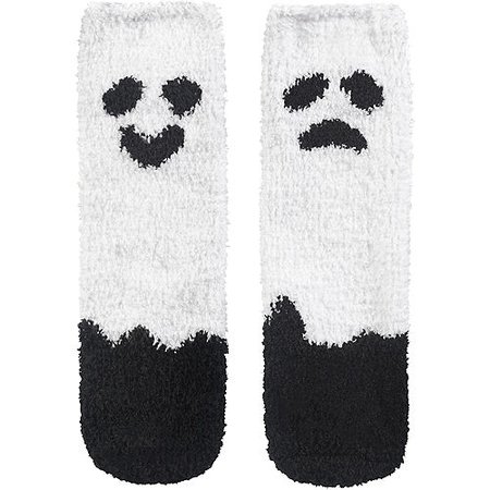 Adult Fuzzy Ghost Crew Socks | Party City
