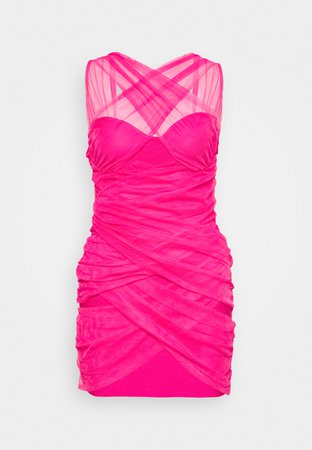 Missguided Petite BANDAGE HALTER MINI DRESS - Vestito elegante - pink - Zalando.it