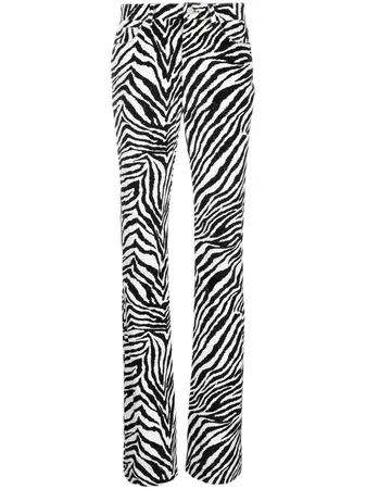 Alessandra Rich Zebra Print high-waisted Flared Trousers - Farfetch