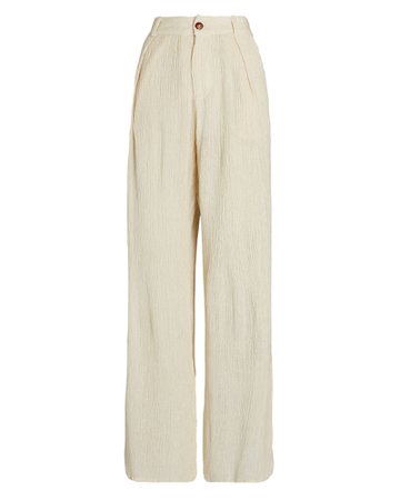 Savannah Morrow Hali Silk-Bamboo Straight-Leg Pants| INTERMIX®