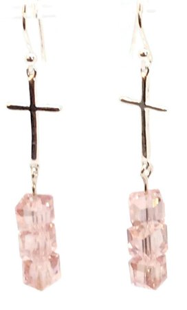 Sterling Cross and Crystal Earrings | Wedding Jewelry | Bridesmaid Jewelry