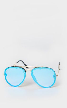Iridescent Lens Aviator Sunglasses | PrettyLittleThing