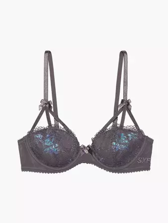 Living in the Clouds Iridescent Lace Caged Demi Bra