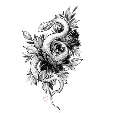 snake and flowers tattoo - Google Search