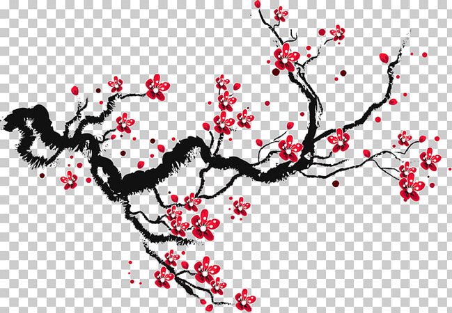 Cherry blossom Drawing Paper Sketch, Ink cherry blossoms, red cherry blossoms PNG clipart | free cliparts | UIHere