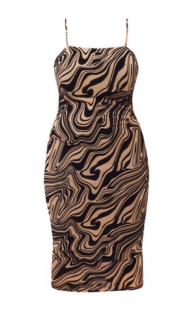 Plus Stone Devore Midi Dress | Plus Size | PrettyLittleThing USA