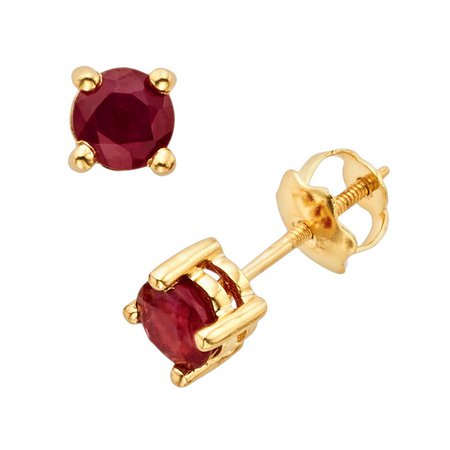 The Regal Collection 14k Gold Genuine Ruby Stud Earrings