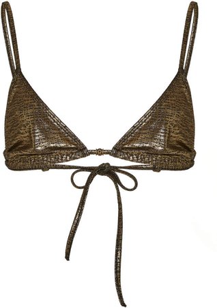 Marie France Van Damme Metallic Bikini Set Size: 0
