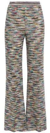 Marled Crochet-knit Wide-leg Pants