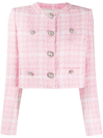 Alessandra Rich Check-Tweed Cropped Jacket Ss20 | Farfetch.com
