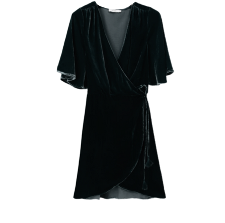 Black wrap dress velvet